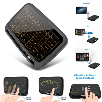 H18 Plus 2.4 GHz Bezvadu Mini Tastatūru Touchpad Ar pretgaismas Funkciju Gaisa Peles Spēle H18+ Klaviatūra Smart T