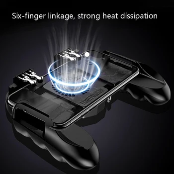 H9 Spēļu Kontrolleris, Sešu Pirkstu Kursorsviru GamePad ar Ventilatoru, HandleTrigger par PUBG Mobilo Spēli ar Radiatoru Uguns Pogu