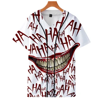 HAHA Joker 3D Iespiesti Beisbola T-krekls Vīriešiem Vasaras, Kokvilnas, ar Īsām Piedurknēm T krekls Rokgrupa vīriešu T Hip Hop 4XL T Krekli, Topi