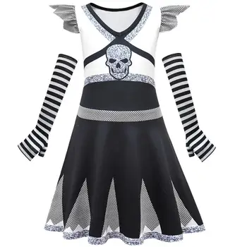 Halloween Biedējošu Kostīmi Pieaugušajiem Bērniem, Bērnu Asiņaino Garlaicīgs Gara Lelle Cosplay Kostīmu Meitenēm, Sievietēm Gothic Kleita