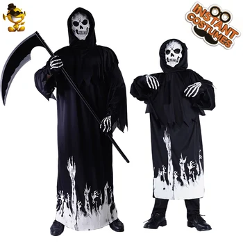 Halloween Zēns Skelets Grim Reaper Kostīmi Vīriešu Galvaskausu Spoku Tērpu Apģērbu ar Mirdzumu Tumsā Cosplay Purima Kostīmi Pieaugušajiem