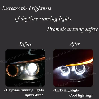 Halo Gredzeni Gaismas 120W LED Lukturu Eņģeļu acis spuldzes BMW 5 6 7 X5 X3 Sērijas E61 530xi E39 M5 E60 E87 E53 E66 E83 E63 E64 E65