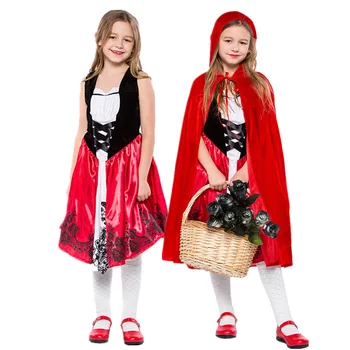 Halovīni Little Red Riding Hood Kostīms Bērniem Fantasia Bērniem Meiteņu Sniegumu Cosplay Filmas varoni Masku