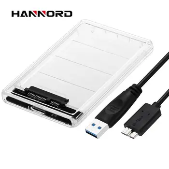 Hannord HDD Enclosure 5Gbps 2.5 collas Pārredzamu HDD Case SATA 3.0 USB 3.0 Ārējo Cieto Disku SSD Kameras Lodziņu, 2TB UASP