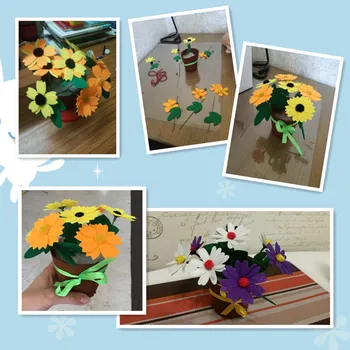 Happyxuan 4gab DIY Puķu Pods Filca Auduma Rotaļlietas Mākslas Amatniecības Komplekti Bērniem Bērnudārza Bērnu Radošo Roku darbs Izglītības Meitenēm