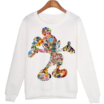 Harajuku Karikatūra, Komikss Drukāšanas Joker Džemperi sporta Krekls balts Mīļotājiem Kawaii Sieviešu Gadījuma garām Piedurknēm Hoodies sporta Krekls Topi