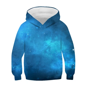 Harajuku Kosmosa Galaxy Aurora sporta Krekls Par Meiteni, Hoodies Bērnu Džemperi Bērnu Meiteņu Topi Zēni Hoodies Bērnu Apģērbu Plānais Mētelis