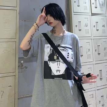 Harajuku Pāris Apģērbu Vasaras Streetwear Vintage T-krekls korejiešu Stilā Ulzzang Iespiesti Īsām Piedurknēm T-krekli, Sieviešu Topi,