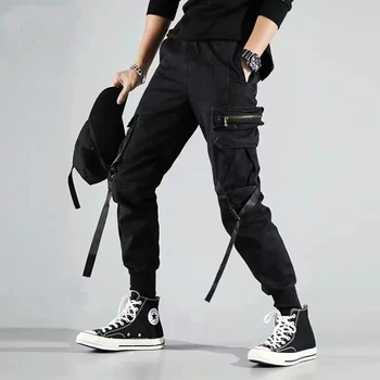 Harēma Jogger Bikses Vīriešu 2020. Gadam Streetwear Kravas Bikses Vīriešu Modes Kabatas Treniņbikses Mens Joggers Potītes garuma Bikses Cilvēks