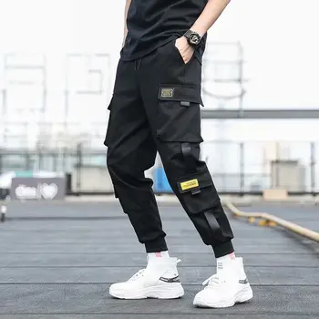 Harēma Jogger Bikses Vīriešu 2020. Gadam Streetwear Kravas Bikses Vīriešu Modes Kabatas Treniņbikses Mens Joggers Potītes garuma Bikses Cilvēks