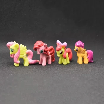 Hasbro 12pcs Mans Mazais Ponijs Varavīksnes Vienradzis Rotaļlietas Mini Zirgu PVC Darbības Rādītāji Twilight Sparkle Apple Jack Vārpa