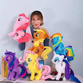 Hasbro My Little Pony 20cm Rotaļlietas Pildījumu Poniju Rotaļlietas Lelle Pinkie Pie Rainbow Dash Filmu un TV Unicorn Rotaļlietas Draudzība Burvju Klāt