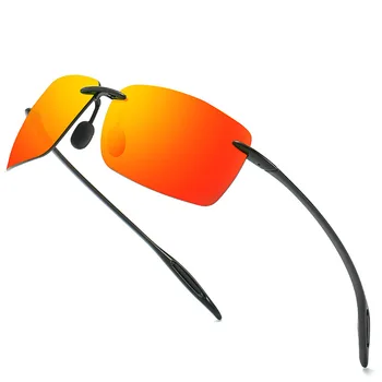 HBK Laukumā Neatsavināmas Polarizētās Saulesbrilles Vīriešiem bez apmales TR90 Viegls 2021 Braukšanas Saules Brilles Vīriešu Zīmolu Dizaina Nianses UV400