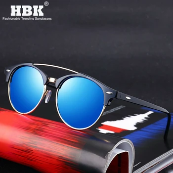 HBK Vintage Kārta Polarizd Saulesbrilles, Vīriešu un Sieviešu Modes Dubultu Tilta Kniežu Dizaina Saules Brilles Vīriešu Unisex Āra Žalūzijas