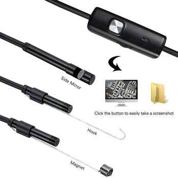 HD 1200P USB C Endoskopu, Daļēji Cieta Kabeļu Ūdensizturīgs 8mm Objektīvs 8 Regulējams Led Gaismas Endoskopu Kamera Android Tālruni un DATORU