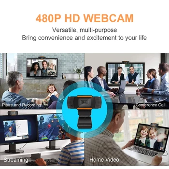 HD 480P, Autofocus Kamera, Video Zvana Ierakstīšana Kameras USB Bezmaksas Draiveri Klēpjdators, Desktop Webcam Būvēt Trokšņu Samazināšanas Mic