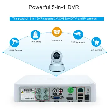 HD 5MP DVR 4Channel CCTV AHD DVR AHD-N Hybrid DVR 960P DVR 5in1 Video Recorder AHD TVI CVI CVBS Analogās Kameras IP Kameras