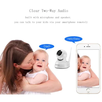 HD 720P Mājas Wi-Fi Drošības IP Kameras 1MP divvirzienu Audio Bezvadu CCTV Kamera Nakts Redzamības Baby Monitor iCsee Mini Kameras AZISHN
