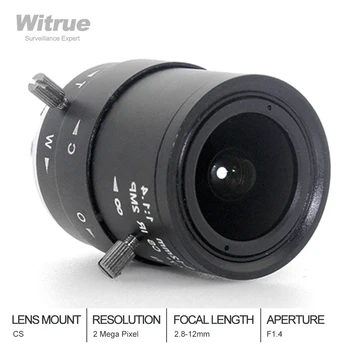 HD CCTV Lens 2 Megapikseļu 1080P 2.8-12mm Varifocal Lēcas CS Mount F1.4 1/2.7 IP Kameras Uzraudzības Drošības Kameras