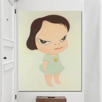 HD Drukāt Audekls Art Pictures Yoshitomo Nara Karikatūra Mēnessērdzība Lelle Zīmēšanas Japāņu Glezna, Plakāts Baby Kids Istabas Dekors