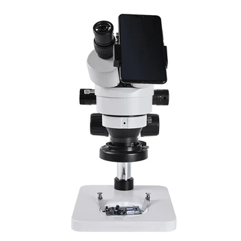 HD Stereo Trinokulara Viedtālrunis tālummaiņas Mikroskopa 3.5 90X lodēšanas PCB tālruņa remonta Rūpniecības alumīnija lodalva LED Ring light