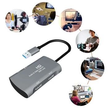 HDMI HD Video Uztveršanas Kartes Konference / Live Ierakstu ar Gredzenu, kas o USB uz HDMI 4K Iegādes Kartes