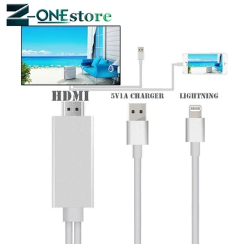 HDMI Kabelis Zibens HDMI Kabeli HDTV TV, AV Adapteris, USB Kabelis, 1080P iPad Gaisa /iPad mini 2 3 4 iPhone X 8 7 6S Plus iOS
