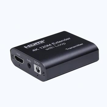 HDMI paplašinātājs RJ45 LAN 4K HDMI CAT6 120M HDMI Pagarināšanu Ar 3,5 mm Audio Loop Out Ethernet Cat 6 PS3 TV PC klēpjdators HDTV