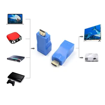 HDMI-saderīgam Extender Raidītājs TX/RX Adapteris 30M Tīkla Paplašinātājs RJ45 CAT5E CAT6 Ethernet LAN, bez HDCP PCI-E Stāvvada