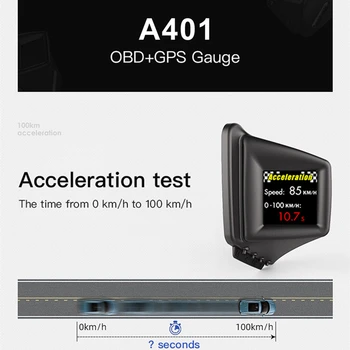 Head-up Displejs OBD GPS Dual Sistēmas Displejs Auto Digitālās Hud GPS Spidometrs 2 Collu LCD ātruma pārsniegšanu Signālu Automašīnas Ātrums Projektoru