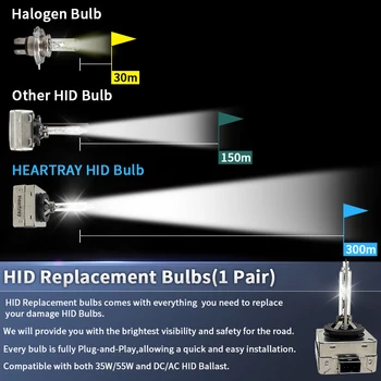 HeartRay D3s ksenona hid lukturu spuldzes 5500K 12V 35w auto HID lukturu standarta nomaiņas lampa