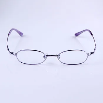 HEJIE Eleganta Sieviete ir Tīra Titāna Lasīšanas Brilles Anti Scratch Objektīvs Violets Rāmis Mazo Size48-18-138mm Dioptrijas+0.5-+4.0 RS0052