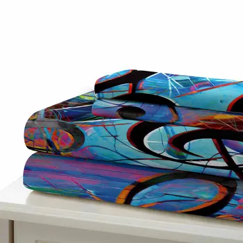 HELENGILI 3D Gultas Komplekts Notis Drukāt Duvet Cover Set Spilgti Gultasveļa ar Spilvendrāna Gulta Set Home Textiles #YF01