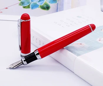 Hercogs D2 Classic Fountain Pen Sarkano Barelu & Silver Klips Papildu Rakstīšanas Pildspalva Biznesa Office Home Piederumi