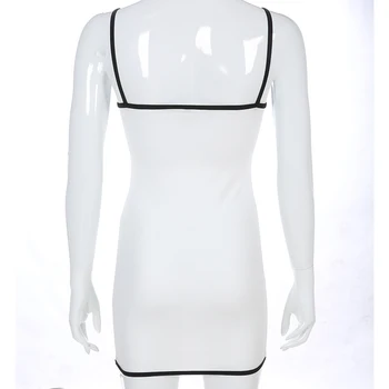 HEYounGIRL Bez Piedurknēm Bodycon Spageti Siksnas Gadījuma Kleita Balta Vasaras Kleita Sievietēm Black Pusē Dāmas Kleitas Streetwear Puse