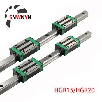 HGR20 HGR15 HGR25 Laukumā, Lineārie Guide Dzelzceļa 2pc+4gab HGH20CA/HGW20CC HGH15CA Flang Slaidu Grupu Pārvadājumi Uz CNC Router Engraving