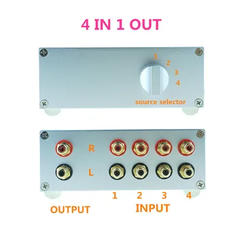HIFI Pasīvās audio ieejas signāla selektora Avots Selektora audio signālu komutatoru lodziņā signāla sadalītājs 4 Ieejas 1 Izeja / 1 4 No