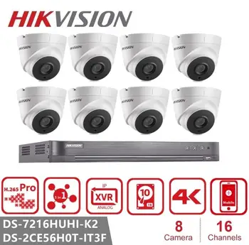 Hikvision 16CH 5MP HD POE DVR Komplekts CCTV Drošības Sistēmas, Āra P2P Video Novērošanas Komplekts DS-2CE56H0T-IT3F