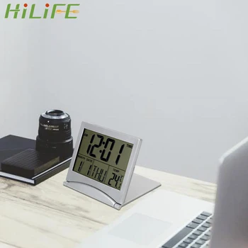 HILIFE Daudzfunkciju Mājas Dekoru Modinātājs Pulkstenis Laiks, Datums, Temperatūra, Taimeris, Galda Pulkstenis LCD Ciparu Elektronisko Pulksteņi Salokāms