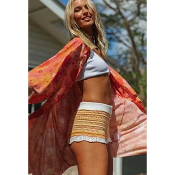 Hipiju Ziedu Iespiesti Kimono Ar Garām Piedurknēm Vintage Ilgi Outwear Kritums Vasaras 2019 Beach Boho Zaudēt Ikdienas Jaka Sieviešu Jakas