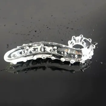 Hippocampus Dildo Stikla Caurspīdīgs 15.5*3.6 CM, Anālā Masturbācija, Masāža Stick Pieaugušo Seksa Spēles Rotaļlietas Kulminācija Stikla Dildo