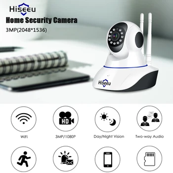 Hiseeu FH1D H. 264 3MP 1536P Bezvadu IP Kamera, WiFi 1536P Mājas Drošības Novērošanas Kameras CCTV Bērnu Aprūpes Monitors, Auto Izsekošana