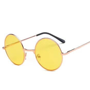 HjyBbsn Jaunu Modes Zīmolu Dizainera Retro Saules Brilles Sievietēm 2018. Gadam Sākotnējā Luksusa Spogulis, Apaļas Saulesbrilles Vintage Braukšanas UV400