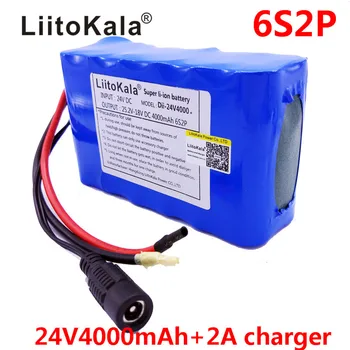 HK LiitoKala 24V 4Ah Baterija 25.2 V 18650 4000mAh Akumulators Uzlādējams Akumulators Mini 2Portable Lādētāju LED/Lampas/Kameru