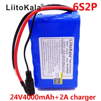 HK LiitoKala 24V 4Ah Baterija 25.2 V 18650 4000mAh Akumulators Uzlādējams Akumulators Mini 2Portable Lādētāju LED/Lampas/Kameru