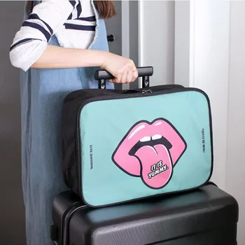 HKOTIIK radošo lielo mēli dāmas ceļojumu soma, koferis lielas ietilpības bagāžas soma, ceļojumu organizators, somas