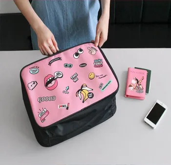 HKOTIIK radošo lielo mēli dāmas ceļojumu soma, koferis lielas ietilpības bagāžas soma, ceļojumu organizators, somas