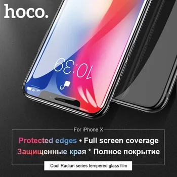 HOCO iPhone 7 8 PLUS HD 3D rūdīta stikla aizsargs aizsargājošu stikla pilnībā segtu iPhone X touch screen aizsardzības plēves