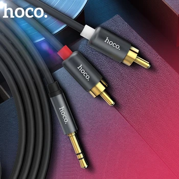 HOCO RCA Audio Kabelis, double lotus RCA Male uz 3,5 mm Ligzdu uz 2 RCA, AUX Kabeli Sadalītāja Kabeli Mājas Kinozāles iPhone Austiņas