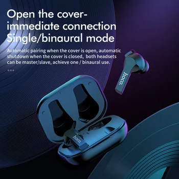 HOCO TWS Bezvadu Bluetooth Austiņas 5.0 Intelligent Touch Kontroli Bezvadu TWS Austiņas 3D Stereo bass Spēļu Sporta Austiņas